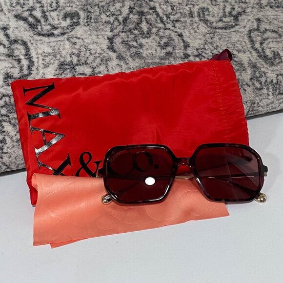 NEW Max & Co Tortoise Square Sunglasses Rose Tint - Picture 2 of 6